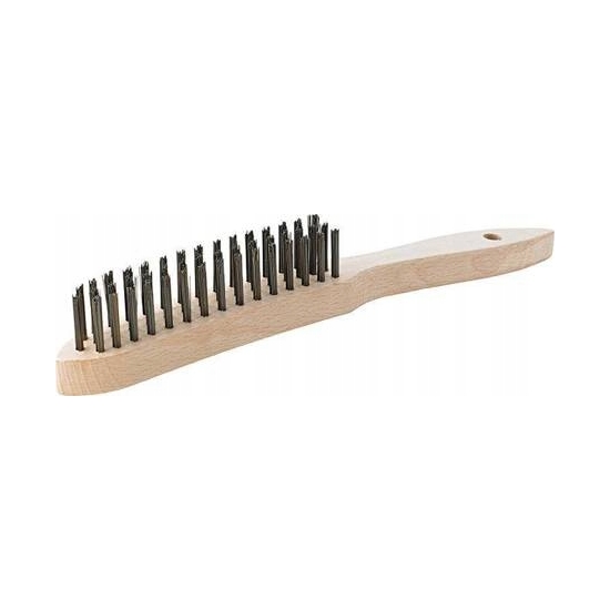 Szczotka druciana ręczna drewniana 5-rzędowa drut stalowy 0,30mm