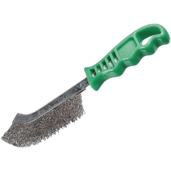Szczotka druciana ręczna plastikowa drut nierdzewny 0,30mm zielona